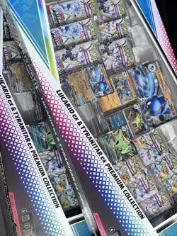 Lucario Ex Tyranitar Ex Premium Collection Prismatic Evolutions Pokemon Lot Of 2 - Image 4