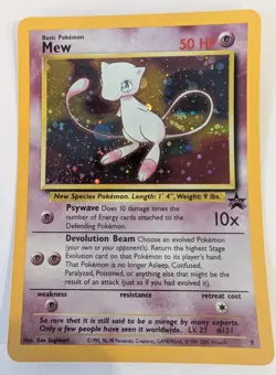 Pokemon Card Mew Holographic Black Star Promo #9 Card WOTC 1999-2000 - Image 1