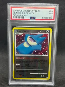 2009 PSA 7 NM Pokemon Card Munchlax 69/111 PLATINUM RISING RIVALS Reverse Holo - Image 1