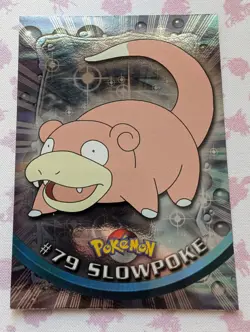 #79 Slowpoke Foil - Pokemon Topps Silver Holo Card - Blue Logo LP condition! - Image 1