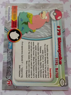 #79 Slowpoke Foil - Pokemon Topps Silver Holo Card - Blue Logo LP condition! - Image 2
