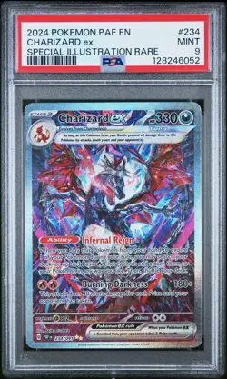 PSA 9 MINT Charizard ex 234/091 Paldean Fates SIR Holo Pokemon Card - Image 1