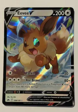 Eevee V 108/159 - SWSH Crown Zenith Sword & Shield Ultra Rare Pokemon Card NM - Image 1