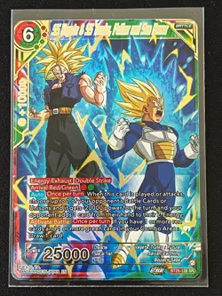 Dragon Ball Super Card Game SS Vegeta & SS Trunks, Father and Son Power SR Card - Image 1