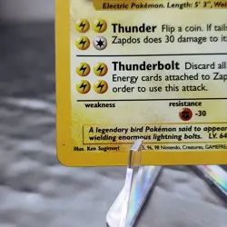 Zapdos 16/102 Holo Rare Pokemon Card Base Set Unlimited WOTC 1999 Vintage LP⚡ - Image 5