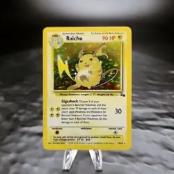 Raichu Holo 14/62 Fossil Pokemon Card 1999 WOTC TCG Vintage Rare NM-M ⚡ - Image 1