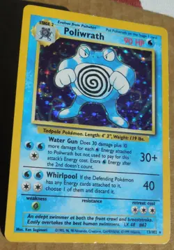 Poliwrath 13/102 Rare Holo Base Set Pokemon Card MP - Image 1