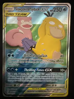 Pokemon TCG Slowpoke Psyduck GX Tag Team Alternate Art Card - Image 1