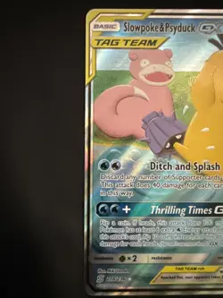 Pokemon TCG Slowpoke Psyduck GX Tag Team Alternate Art Card - Image 3
