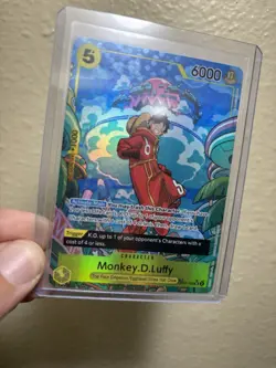 One Piece Monkey D Luffy OP07-109 Treasure Trading Card Super Rare SR - Image 2
