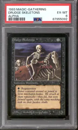 Magic MTG Alpha Drudge Skeleton PSA 6 LIGHTLY PLAYED LP - Image 1