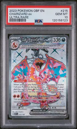 Pokemon TCG Obsidian Flames Charizard ex Ultra Rare 215/197 PSA 10 - Image 1