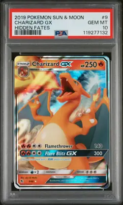 2019 POKEMON SUN & MOON HIDDEN FATES #9 CHARIZARD GX PSA 10 - Image 1