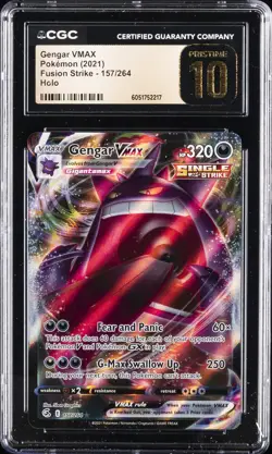 2021 POKEMON FUSION STRIKE HOLO #157 GENGAR VMAX CGC 10 PRISTINE - Image 1