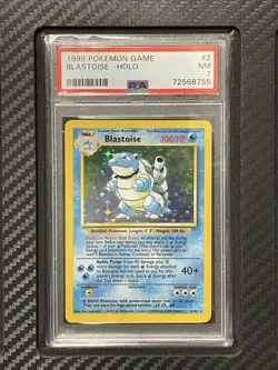 1999 PSA 7 Blastoise #2 Holo Rare Pokemon Game Base Set Unlimited NM Near Mint - Image 1