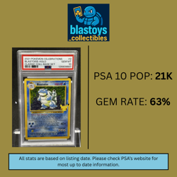 Pokemon PSA 10 GEM MINT Celebrations Blastoise 2/102 Classic Collection Holo - Image 2
