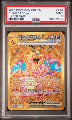 2023 POKEMON OBF EN-OBSIDIAN FLAMES HYPER RARE #228 CHARIZARD EX PSA 9 - Image 1