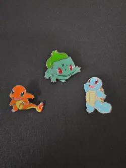 POKEMON GO TCG Official Bulbasaur Charmander Squirtle 3 Starters 1.5" Pin Set NM - Image 1