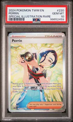 2024 POKEMON TWM EN-TWILIGHT MASQUERADE SPECIAL ILLUSTRATION RARE PERRIN PSA 10 - Image 1