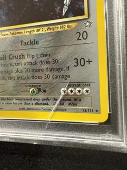 Pokemon Steelix Holo 15/111 from Neo Genesis Unlimited in a PSA 8! Cracked Slab. - Image 3