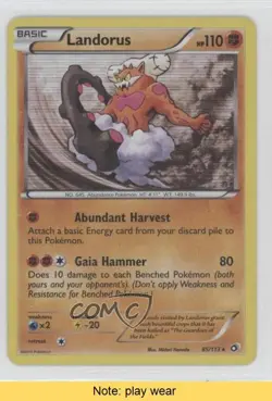 Landorus Holo Pokemon Black & White Legendary Treasures #85 READ fm0 - Image 1