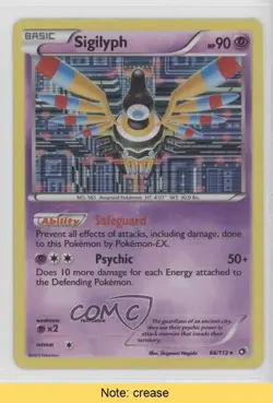 Sigilyph Holo Pokemon Black & White Legendary Treasures #66 READ 2f4 - Image 1