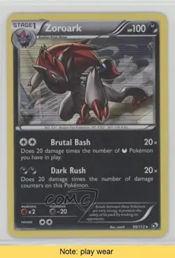 Zoroark Holo Pokemon Black & White Legendary Treasures #90 READ 2f4 - Image 1