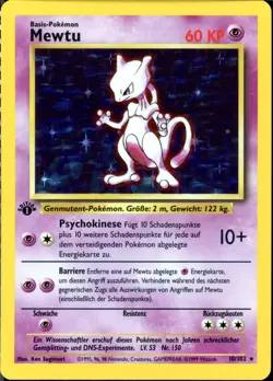 1999 Pokemon German 10 Mewtu-holo 1st Edition - Image 1