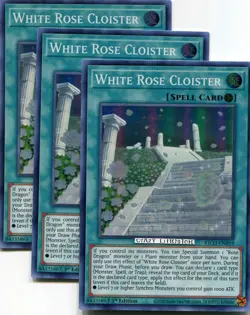 3 X YU-GI-OH WHITE ROSE CLOISTER 1ST ED SUPER RARE NM/MINT KICO-EN019 - Image 1