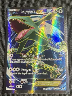 Pokemon Rayquaza EX Ultra Rare Full Art Holo Card Roaring Skies 104/108 LP - Image 3