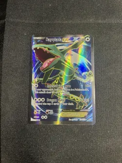 Pokemon Rayquaza EX Ultra Rare Full Art Holo Card Roaring Skies 104/108 LP - Image 4
