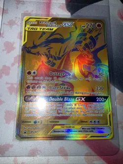 Pokemon TCG Reshiram Charizard GX Sun & Moon SM247 Holo Promo Card - Image 1