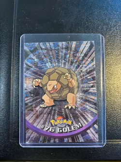 Golem Pokemon Card Topps #76 TV Animation Edition - Black Logo - Silver Foil - Image 1