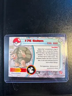 Golem Pokemon Card Topps #76 TV Animation Edition - Black Logo - Silver Foil - Image 2