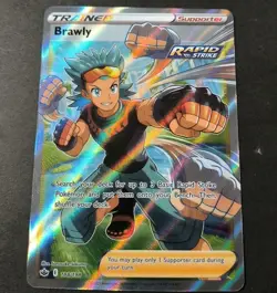 Pokemon Chilling Reign Brawly Full Art Holo Trainer Card 188/198 NM - Image 1