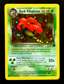 2000 Pokemon DARK VILEPLUME Team Rocket HOLO RARE Set Card 13/82 PERFECT SWIRL - Image 1