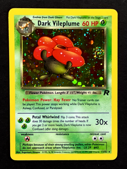 2000 Pokemon DARK VILEPLUME Team Rocket HOLO RARE Set Card 13/82 PERFECT SWIRL - Image 2