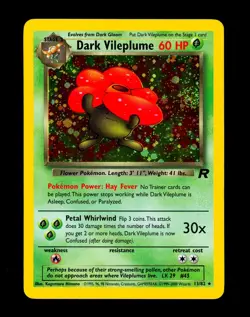 2000 Pokemon DARK VILEPLUME Team Rocket HOLO RARE Set Card 13/82 PERFECT SWIRL - Image 3