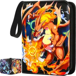 Card Binder Pokemon Cards Binder Holder Fits 400 Cards w/ 50 Removable Sleeves - Image 1