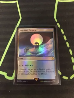 MTG Magic The Gathering Skycloud Expanse Foil White Blue Land Dr. Who Commander - Image 1