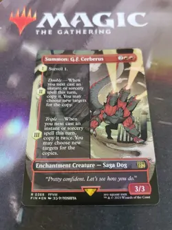 Mtg. Summon: G.F. Cerberus. Foil Borderless. Final Fantasy. Pack Fresh - Image 1
