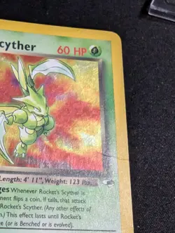 1st Edition Rocket's Scyther 13/132 Gym Heroes Holo Pokemon WOTC 2000 HP - Image 3