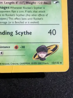 1st Edition Rocket's Scyther 13/132 Gym Heroes Holo Pokemon WOTC 2000 HP - Image 4
