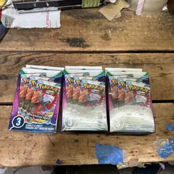 Pokemon Scarlet & Violet Paradox Rift Booster Hanger Box 3 Pack LOT OF 3 - Image 1