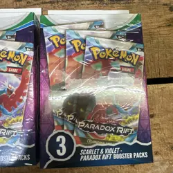 Pokemon Scarlet & Violet Paradox Rift Booster Hanger Box 3 Pack LOT OF 3 - Image 2