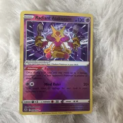 Radiant Alakazam 059/195 Radiant Rare Near Mint Silver Tempest Pokemon TCG - Image 1