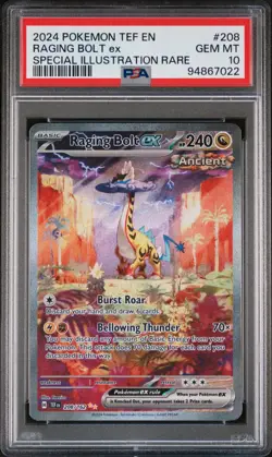 2024 Pokemon Raging Bolt EX 208/162 Special Illustration Rare PSA 10 - Image 1