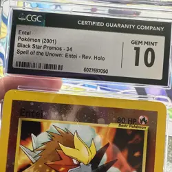 2001 Pokemon Entei #34 Reverse Holo - Black Star Promo - CGC 10 Gem Mint - Image 4