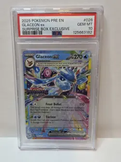 PSA 10 Glaceon ex Pokemon Prismatic Evolutions Stamped Promo 026/131 - Image 1