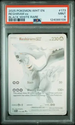 Pokemon TCG S&V: White Flare -Reshiram Ex 173/086 Black White Rare-English-PSA 9 - Image 1
